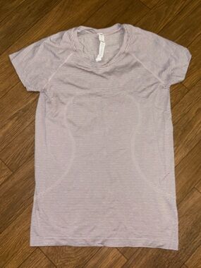 Lululemon Athletica Swiftly Tech Stiped Short-Sleeve Shirt